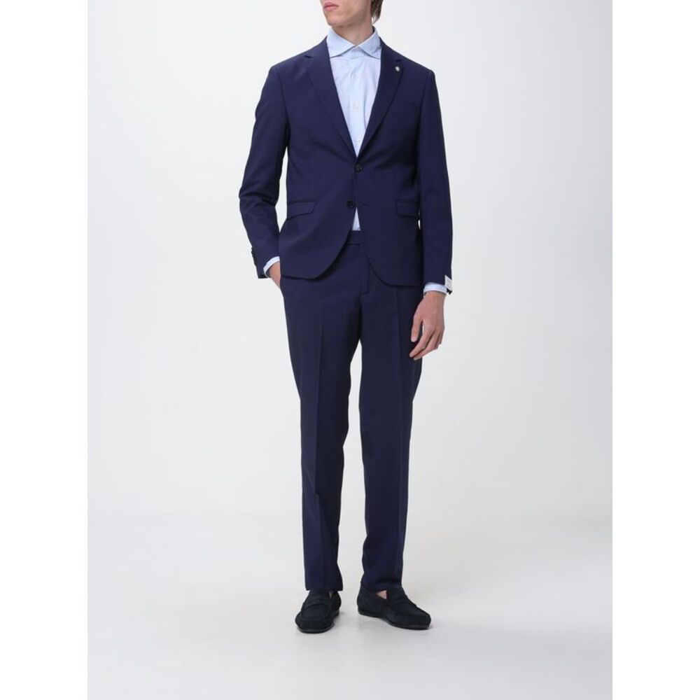 Manuel Ritz Men Single-Breasted Stretch Wool Suit Manuel Ritz - Picture 2 of 4